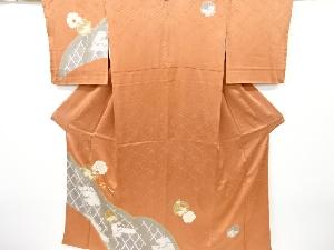 絞り雪輪に枝梅模様刺繍訪問着